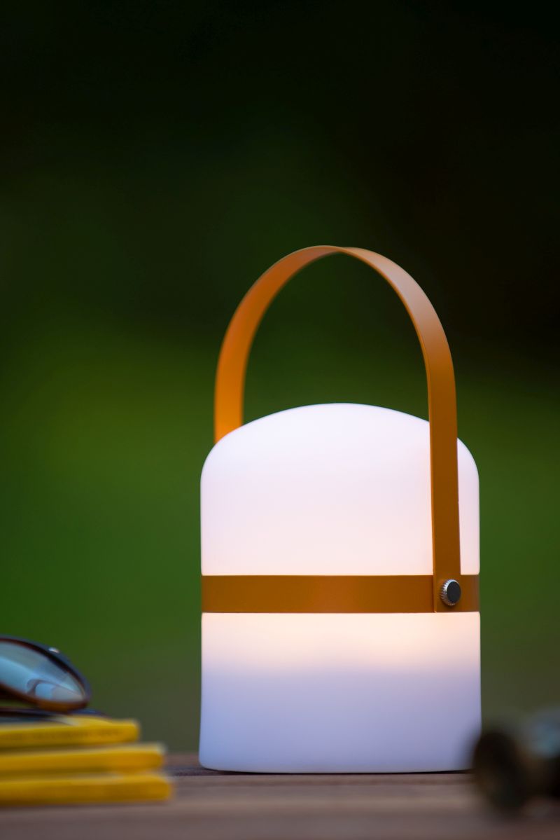 Lucide LITTLE JOE - Stolná lampa Outdoor - Ø 10 cm - LED Rozm. - 1x0,3W 3200K - IP44 - 3 StepDim - Hnedá